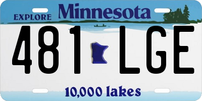 MN license plate 481LGE