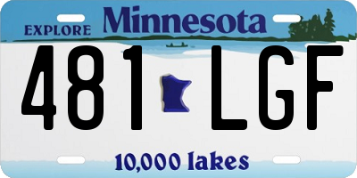 MN license plate 481LGF