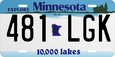 MN license plate 481LGK
