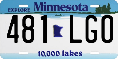 MN license plate 481LGO