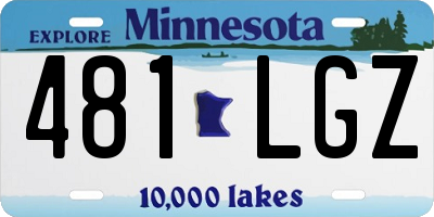 MN license plate 481LGZ