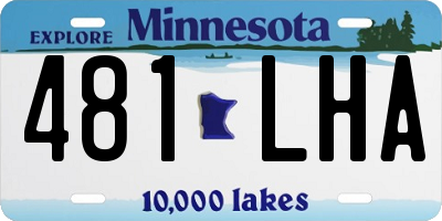 MN license plate 481LHA