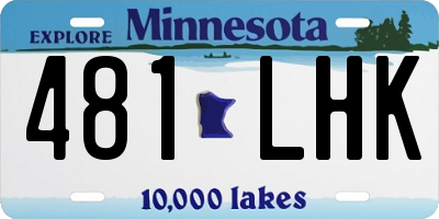 MN license plate 481LHK