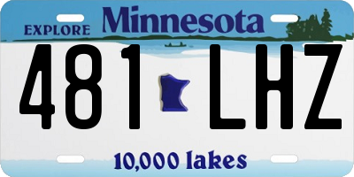 MN license plate 481LHZ