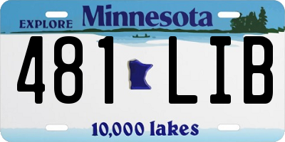 MN license plate 481LIB