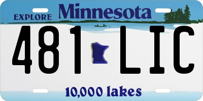 MN license plate 481LIC