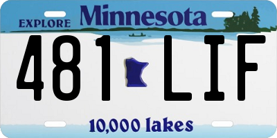 MN license plate 481LIF