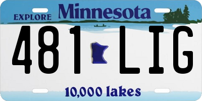 MN license plate 481LIG