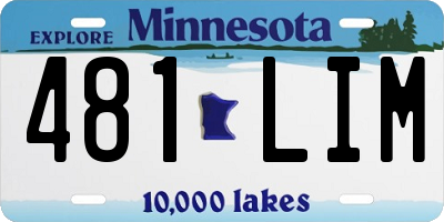 MN license plate 481LIM