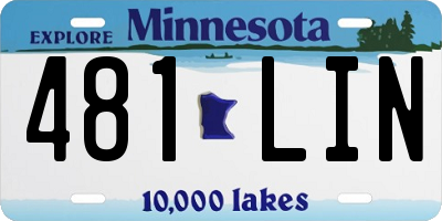MN license plate 481LIN