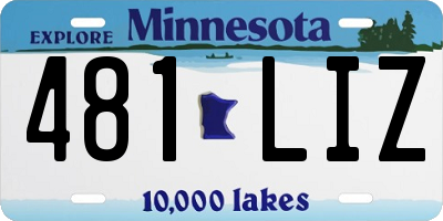 MN license plate 481LIZ