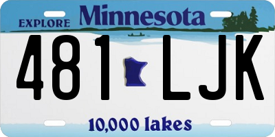 MN license plate 481LJK