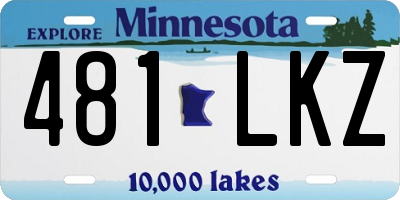 MN license plate 481LKZ