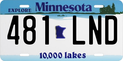 MN license plate 481LND