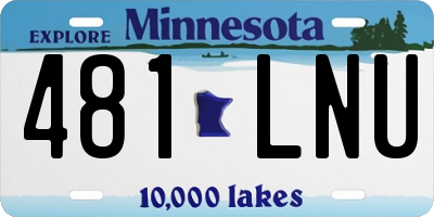 MN license plate 481LNU