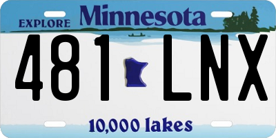 MN license plate 481LNX