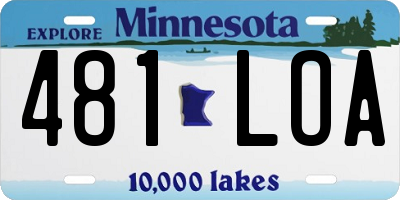 MN license plate 481LOA