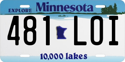 MN license plate 481LOI