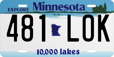 MN license plate 481LOK