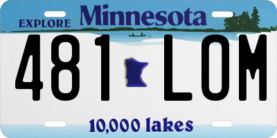 MN license plate 481LOM