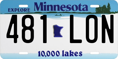 MN license plate 481LON