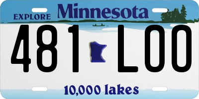 MN license plate 481LOO