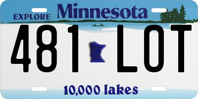 MN license plate 481LOT