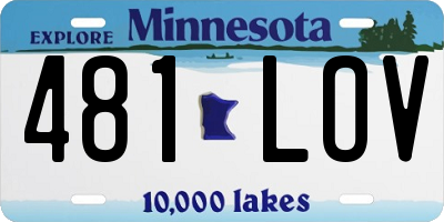 MN license plate 481LOV