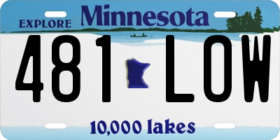 MN license plate 481LOW