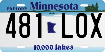 MN license plate 481LOX