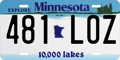 MN license plate 481LOZ