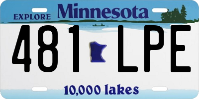 MN license plate 481LPE
