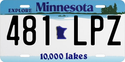 MN license plate 481LPZ