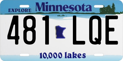 MN license plate 481LQE