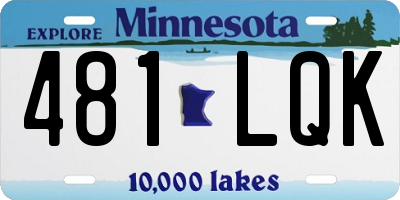 MN license plate 481LQK