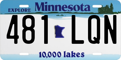 MN license plate 481LQN