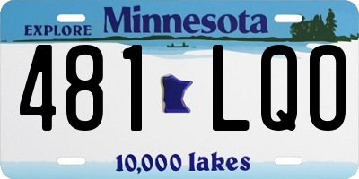 MN license plate 481LQO