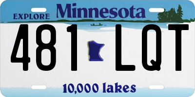 MN license plate 481LQT