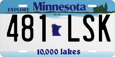 MN license plate 481LSK