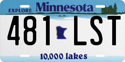 MN license plate 481LST