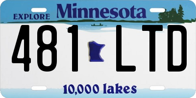 MN license plate 481LTD