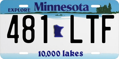 MN license plate 481LTF