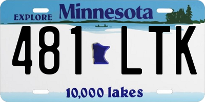 MN license plate 481LTK