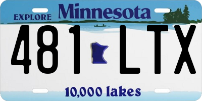 MN license plate 481LTX