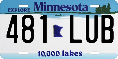 MN license plate 481LUB
