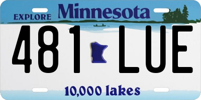 MN license plate 481LUE