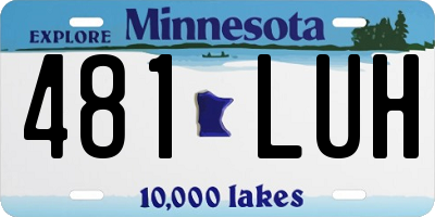 MN license plate 481LUH