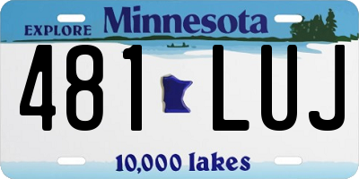 MN license plate 481LUJ