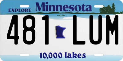 MN license plate 481LUM