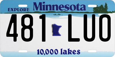 MN license plate 481LUO